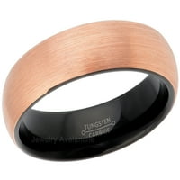 2-tonski volfram vjenčani prsten - opseg za mens & Womens Rose Gold IP Tungsten prsten - Comfot Fit