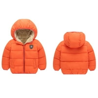 Dječaci dječaka Djevojke s kapuljačom Vjetrootporna snijeg zimska podstavljena puffer jakna 2-7t