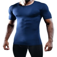 Muška atletska košulja za kompresiju u osnovnim slojevima uskim vrhovima kratkih rukava pakovanje, crna