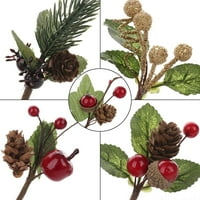 Božićni viri Borni borovi Pine pick stamps Artificial Pine Picks Crvene bobice Sprej za prskanje za