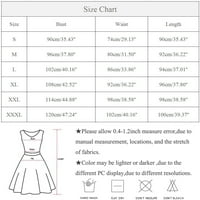 HHEI_K Ženska ležerna modna modna tiskana džepa za okrugli vrat Camisole haljina plus veličina haljina za žene