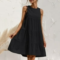 Nova dizajna minimalistička suknja okrugla vrat Party haljine modna ramena maxi haljina casual labava