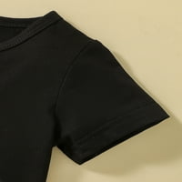 Thefound novorođenčad za dječake ljetna odjeća Pismo tiskanje kratkih rukava + patchwork duge hlače