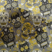 Onuone viskoza Šifon žuta tkanina cvjetna i lubanja haljina materijala od tkanine za ispis od dvorišta široko