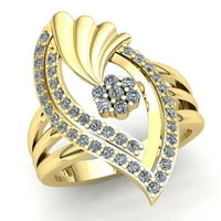 3CTW okrugli rez Dijamantni ženski bridalni ukrasni angažman prsten od punog 18k ruža, bijelo ili žuto