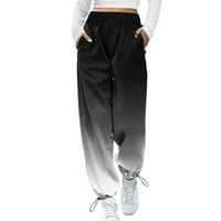 Pantalone pantalone Džepovi Lounge Dukset Print Dno Žene Sporty Fit Jogger High Hlače Lounge Hlače Žene