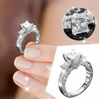 Prstenovi za žene Diamond Ring Popularni izvrsni prsten Jednostavni nakit Popularni dodaci Prstenje za žene Sterling Silver