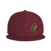 Zlatna matična američka perje bejzbol kape, kamiondžije kape za muškarce i žene, podesive ravne kape, tamnocrvene boje