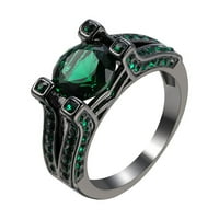 Frehsky Rings Women Shining Diamond Green Cirkonia Prsten Obećaj zaručnike Vjenčani prstenovi