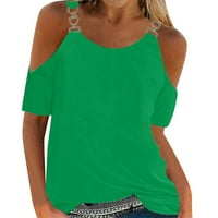 Košulje za žene Trendi Ljeto Čvrsta boja od ramena kratki rukav Ležerne prilike udobne labave snimke Slim Fit Womens Tops