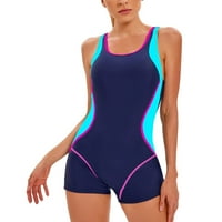 Finelylove kupaći kostimi Tummy Conceating Sport Bra Stil Shorts Blue S