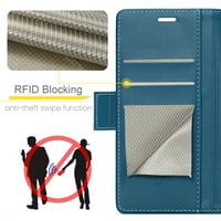Jiahe Cover za iPhone Pro, novčanik s držačem kartice sa postoljem za kartice, s RFID blokiranjem hibridnih udara na udarcu od kože, plave boje