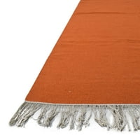 Narančasta vunena tepih 5 '8' Moderna Dhurrie boemska tepiha solidne sobe