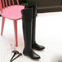 Zimske novine ženske čizme Ženske čvrste bočne patentne patentne bočne cipele s visokim čizmama ravno