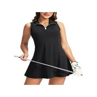 Ženska tenis golf haljina sa kratkim hlačama Aktivna vježbanje Sportske sportske haljine za žene sa džepovima sa patentnim zatvaračem