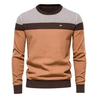 Vivianyo HD džemperi za žensko čišćenje Plus veličine Muški džemper o o o-vratu Meki ležerni džemperi za muškarce Klasični džemperi pulover s rebrastim rubom narančaste