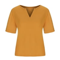 Clearsance hfyihgf ženska ljetna majica vafle pletit kratkih rukava tunik vrhovi V izrez Henley Laise