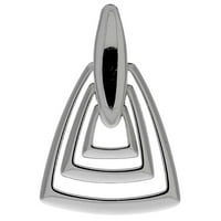 Sterling srebrni trostruki trokut izrezan privjesak, visok 5 16