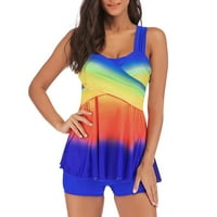Plus size za kupaće za žene Control Control Rainbow kupaći kostimi s kratkim hlačama
