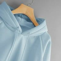 Simu ženski ležerni pad dugih rukava modna dukserica u boji pulover casual s kapuljačom džepom dugih