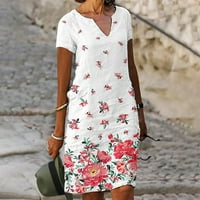 Zodggu Clearence HIP zamotajte haljine dužine koljena za žene Ljeto trendovi cvjetni print Slim fit