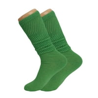 Parovi Extra Dug Slouch Scrich koljena Visoke čarape sa tankom jedinom šumskom zelenom veličinom 9-11