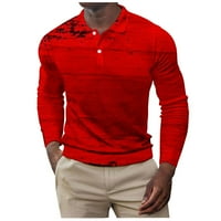 Košulje za muškarce odricanje dugih rukava majica za štampanje bluza za ispis sklepove za klirens crvena
