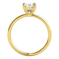 1. Carat Solitaire Princess Cut Moissite Angažiranje prstenova za žene u 10K čvrsti ruže bijelo žuto