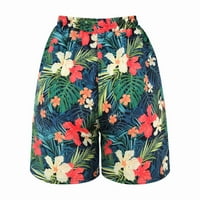 Ženske hlače Ležerne u trendu Ležerne kratke hlače Ljeto udobno plaže kratke hlače Elastični struk cvjetni print sa džepovima Pant