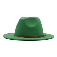 HQLECPE kašika za muškarce Cap Classic Wide Diskete Panama Hat Buckle od vune Fedora Hat