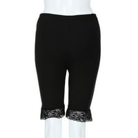 Idoravan ženske atletske kratke hlače Žene plus veličina srednje struk čipke Hot Hratke Elastične sportske