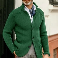 Hanas Fashion Muški vrhovi jesen i zimski muški modni labavi kardigan jakna s kapuljačom s kapuljačom zelena XL