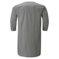 Fround Muškarci V izrez dugačke pidžame Top labav dugi rukav košulja za spavanje pamuk meka Henley majica