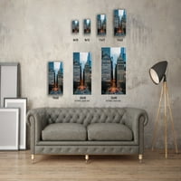 Newkward Styles Chicago Canvas Prints Chicago Cityscape Wall Art Chicago Uramne Slika večeri u Chicagu Urban Canvas Collection Chicago Skyscrapers Fotoamerički grad Pogled umjetno u SAD-u