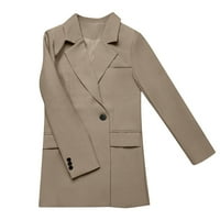Ženske jakne za blejzer Casual rever ovratnik otvoreno prednje dugme dugih rukava poslovni posao padajući kaput sa džepovima