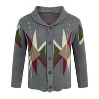 Uorcsa Držite toplo pletenu jesen i zimsku kardigan gumb prozračne modne mens džempere sive