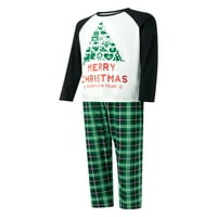 Aturuste božićne roditeljsko-dječje noćne odjeće s dugim rukavima božićna slova, tiskane vrhove + pantalone odijelo za romper