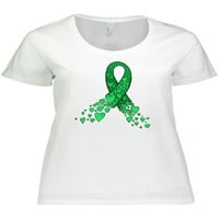 Inktastična cerebralna paralizacija svijesti - zelena vrpca izrađena od majica za žene plus veličine