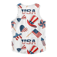 4. jula majica bez rukava za muškarce crvene plave zvijezde Eagle USA USA zastava Cisterna vrha bez