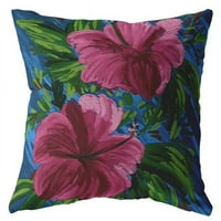Homeroots in. Hibiscus antilop ukrasni jastuk za bacanje, vruće ružičaste i plave boje
