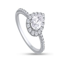 Carat laboratorija kreirala je moissan dijamantski kruški u obliku halo zaručnika za vjenčani prsten