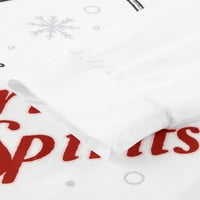 Luethbiez božićne roditelj-dječja noćna odjeća začepljene bijele slove s dugim rukavima na vrhu karirane uzorke