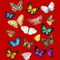 Leptir Botanički prirodni ljubitelj leptira kolekcija leptira muški crveni grafički tenk top - dizajn od strane ljudi XL