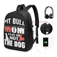 Pit Bull Mama se boji me ne pasfack pasa lagani laptop ruksak za laptop za putničku školu, žene djevojke