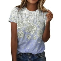 Ženska majica Prozračna ulična odjeća Leptir Digitalni tiskani okrugli vrat Dame Žensko Ležerne prilike Trendy Soft Beachwear Tees Ženski proljetni vrhovi