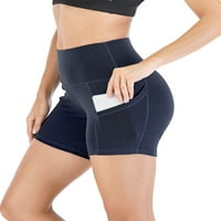 Ženske joge kratke hlače visoki trening za struk Sportske kratke hlače Ležerne atletska djeluje za trening teretane za trening Jogging Activewear sa bočnim džepovima