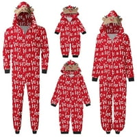 Podudarni obiteljski božićnici na pidžami setovi na kapuljačom Elk Antler s kapuljačom za zatvarače