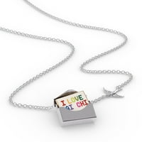 Ogrlica s bloketom Volim Tai Chi, šareni u srebrnom koverti Neonblond