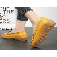 Daeful Women Flats klizanje na natikačima Vožnja casual cipela hodanje modne prozračne udobne cipele za čamac Žuta 6,5