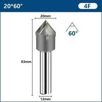 60 ° 90 ° CAMFERING Cutter bušilice BOTS BLADE CHAMFER Glodanje